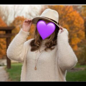 Tan Hat with leopard print band